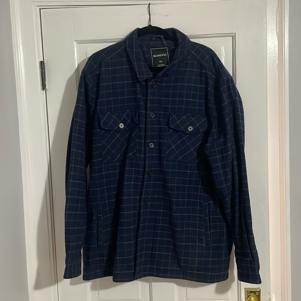 Blank NYC Plaid Wool Blend Shirt Jacket